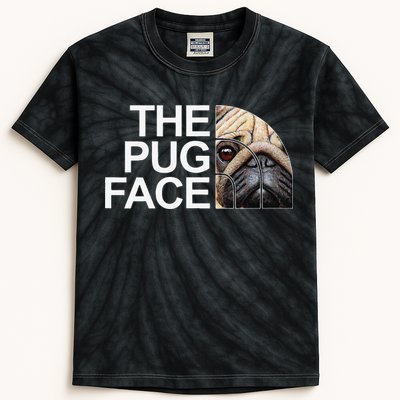 The Pug Face Dog Funny Pug Kids Tie-Dye T-Shirt
