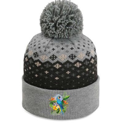 Tropical Paradise Flower Parrot The Baniff Cuffed Pom Beanie