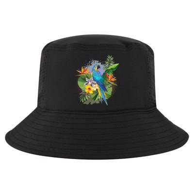 Tropical Paradise Flower Parrot Cool Comfort Performance Bucket Hat