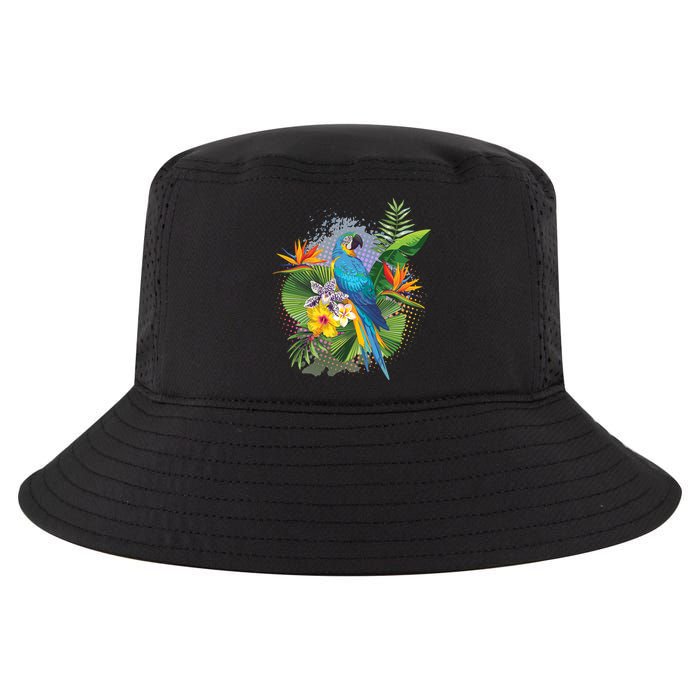 Tropical Paradise Flower Parrot Cool Comfort Performance Bucket Hat
