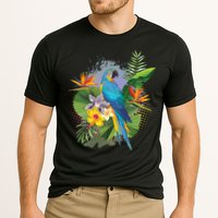 Tropical Paradise Flower Parrot Cooling Performance Crew T-Shirt