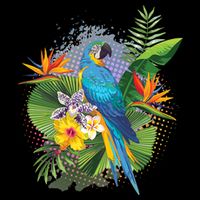 Tropical Paradise Flower Parrot Impact Tech Backpack