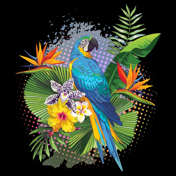 Tropical Paradise Flower Parrot Impact Tech Backpack