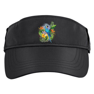 Tropical Paradise Flower Parrot Adult Drive Performance Visor