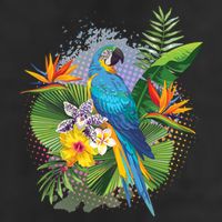 Tropical Paradise Flower Parrot Adult Drive Performance Visor