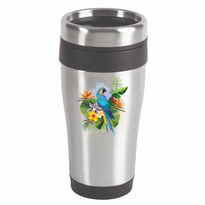 Tropical Paradise Flower Parrot 16oz Travel Tumbler