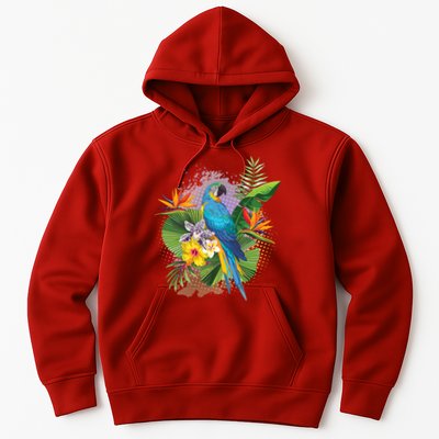 Tropical Paradise Flower Parrot Hoodie