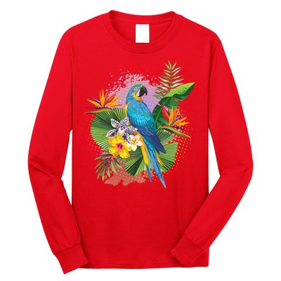Tropical Paradise Flower Parrot Long Sleeve Shirt