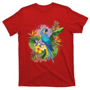 Tropical Paradise Flower Parrot T-Shirt