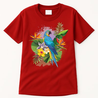 Tropical Paradise Flower Parrot Tall T-Shirt