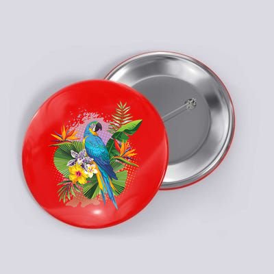 Tropical Paradise Flower Parrot Button
