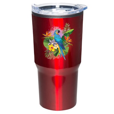 Tropical Paradise Flower Parrot Tumbler