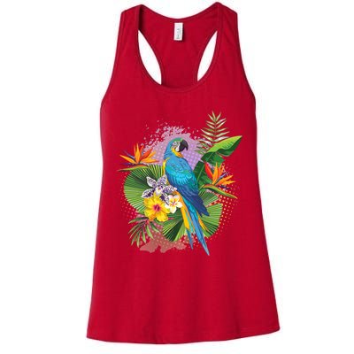 Tropical Paradise Flower Parrot Womens Tank Top