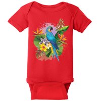 Tropical Paradise Flower Parrot Baby Bodysuit