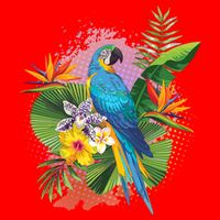 Tropical Paradise Flower Parrot Baby Bodysuit