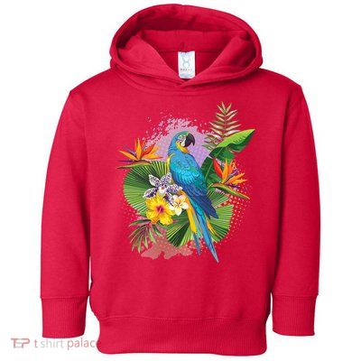 Tropical Paradise Flower Parrot Toddler Hoodie