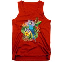 Tropical Paradise Flower Parrot Tank Top