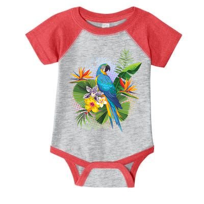 Tropical Paradise Flower Parrot Infant Baby Jersey Bodysuit