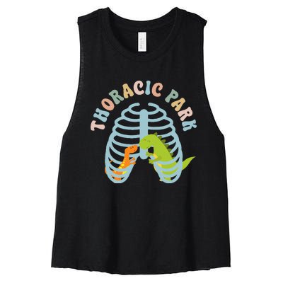 Thoracic Park Funny Nurse Musculoskeletal Cond Women's Racerback Cropped Tank