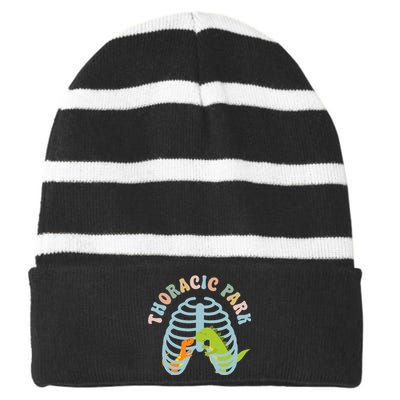 Thoracic Park Funny Nurse Musculoskeletal Cond Striped Beanie with Solid Band