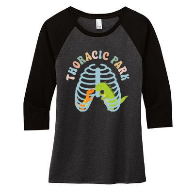 Thoracic Park Funny Nurse Musculoskeletal Cond Women's Tri-Blend 3/4-Sleeve Raglan Shirt