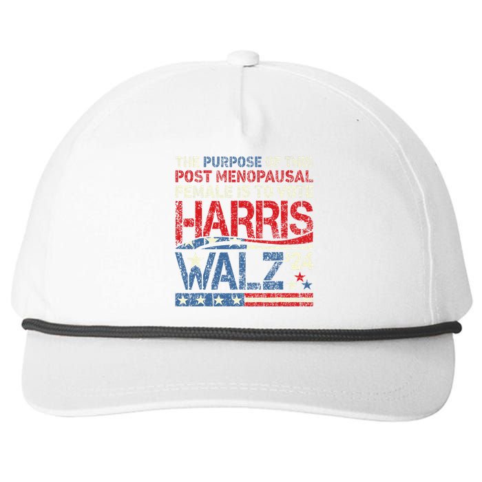 The Purpose Fotr This Post Menopausal Female Harris Walz 24 Snapback Five-Panel Rope Hat