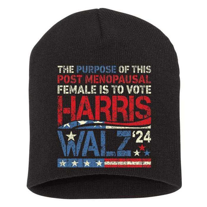 The Purpose Fotr This Post Menopausal Female Harris Walz 24 Short Acrylic Beanie