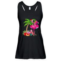 Tropical Pink Flamingo Christmas In July Summer Palm Tree Ladies Essential Flowy Tank