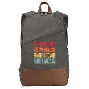 The Purpose Fotr This Post Menopausal Female Harris Walz 24 Cotton Canvas Backpack