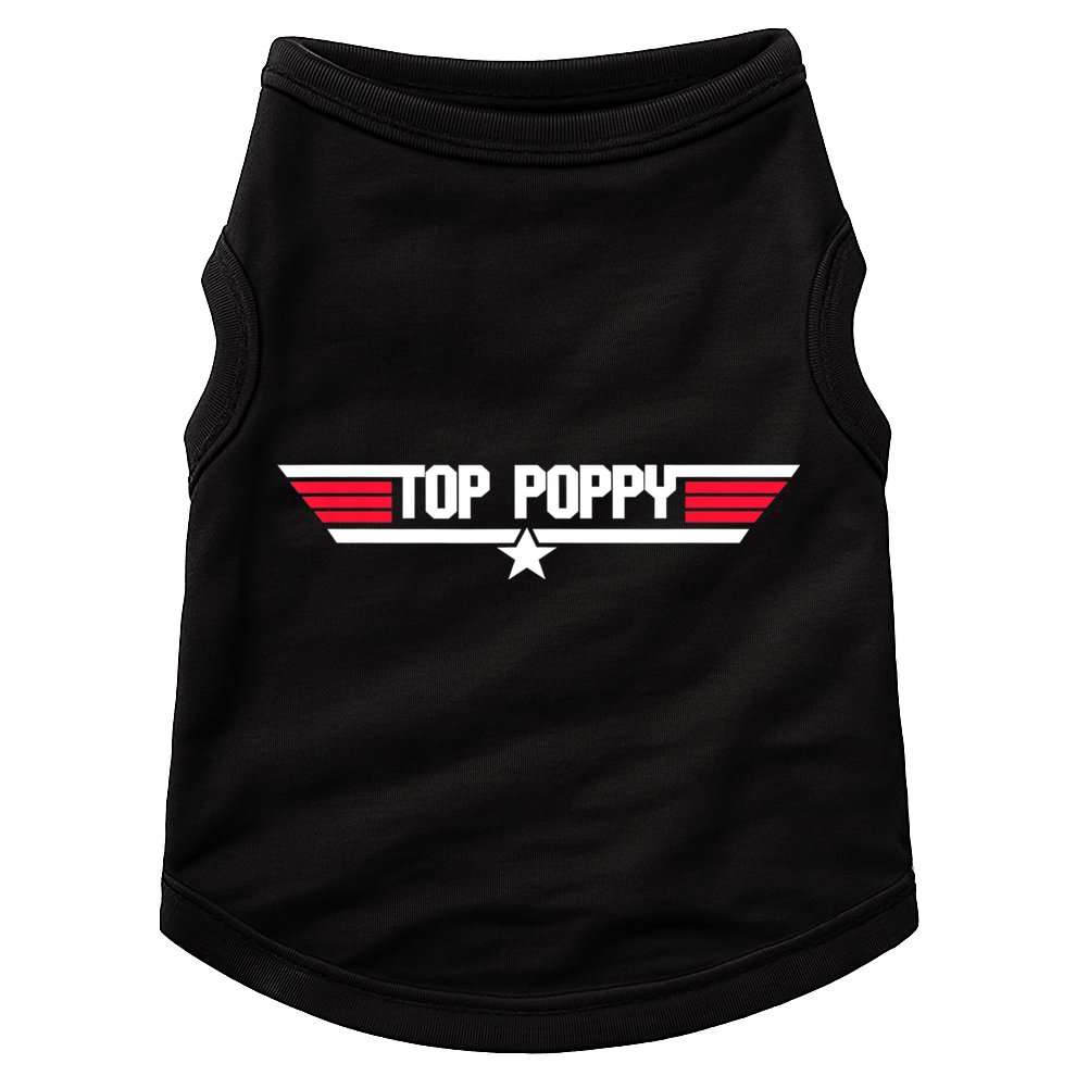 Top Poppy Funny Father Grandpa 80s Father's Day Gift Doggie Tank