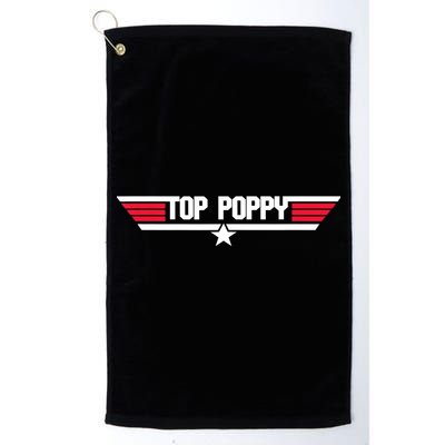 Top Poppy Funny Father Grandpa 80s Father's Day Gift Golf Towel