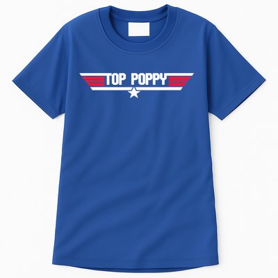 Top Poppy Funny Father Grandpa 80s Father's Day Gift Tall T-Shirt