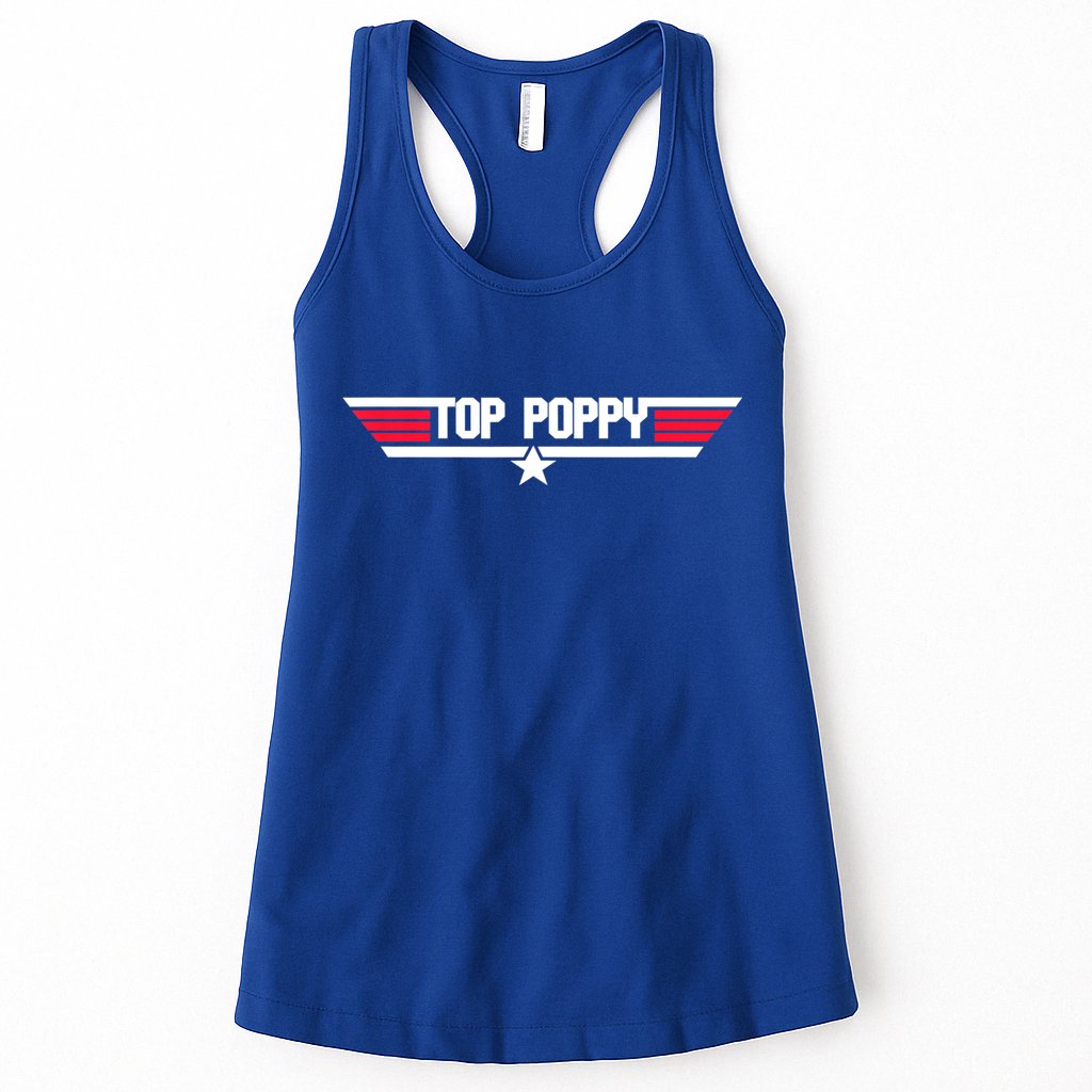 Top Poppy Funny Father Grandpa 80s Father's Day Gift Womens Tank Top