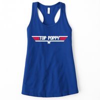Top Poppy Funny Father Grandpa 80s Father's Day Gift Womens Tank Top