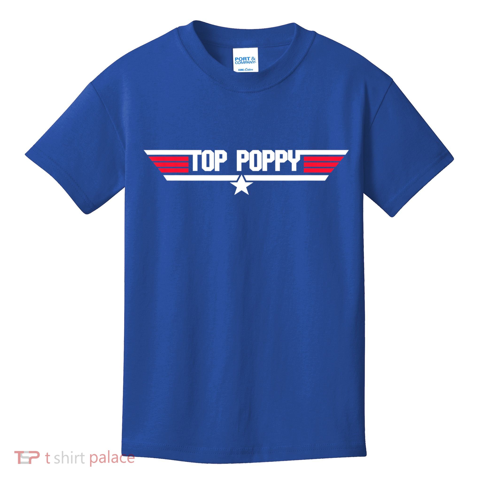 Top Poppy Funny Father Grandpa 80s Father's Day Gift Kids T-Shirt