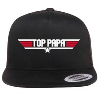 Top Papa Funny Father Grandpa 80s Father's Day Gift Flatbill Hat