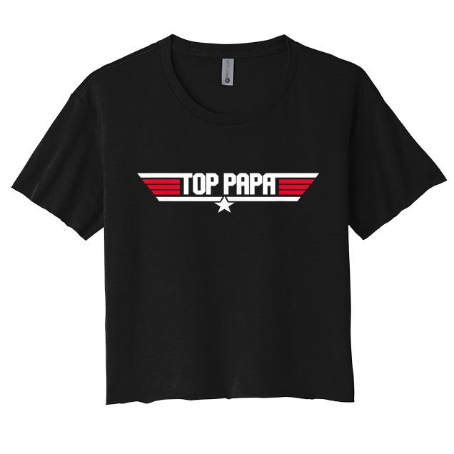 Top Papa Funny Father Grandpa 80s Father's Day Gift Crop Top