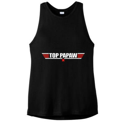 Top Papaw Father S Day Gift For Papaw Worlds Best Father Ladies PosiCharge Tri-Blend Wicking Tank