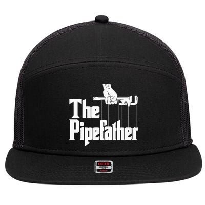 The Pipefather Funny Plumber Plumbing Handyman Pipe Fitter 7 Panel Mesh Trucker Snapback Hat