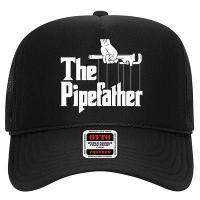 The Pipefather Funny Plumber Plumbing Handyman Pipe Fitter High Crown Mesh Back Trucker Hat