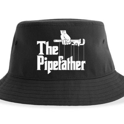 The Pipefather Funny Plumber Plumbing Handyman Pipe Fitter Sustainable Bucket Hat