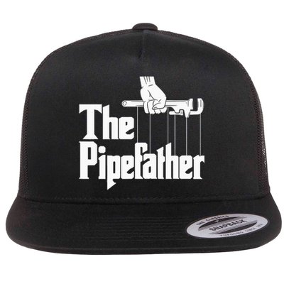 The Pipefather Funny Plumber Plumbing Handyman Pipe Fitter Flat Bill Trucker Hat