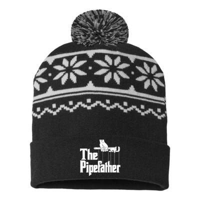 The Pipefather Funny Plumber Plumbing Handyman Pipe Fitter USA-Made Snowflake Beanie