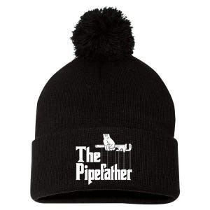 The Pipefather Funny Plumber Plumbing Handyman Pipe Fitter Pom Pom 12in Knit Beanie