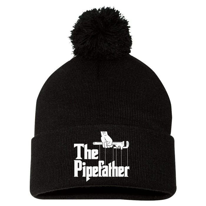 The Pipefather Funny Plumber Plumbing Handyman Pipe Fitter Pom Pom 12in Knit Beanie