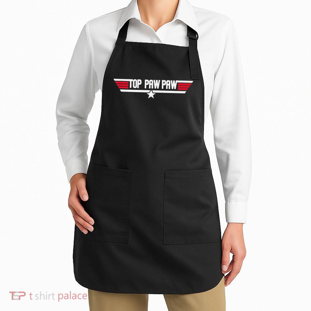 Top Pawpaw Funny Father Grandpa 80s Fathers Day Gift Apron