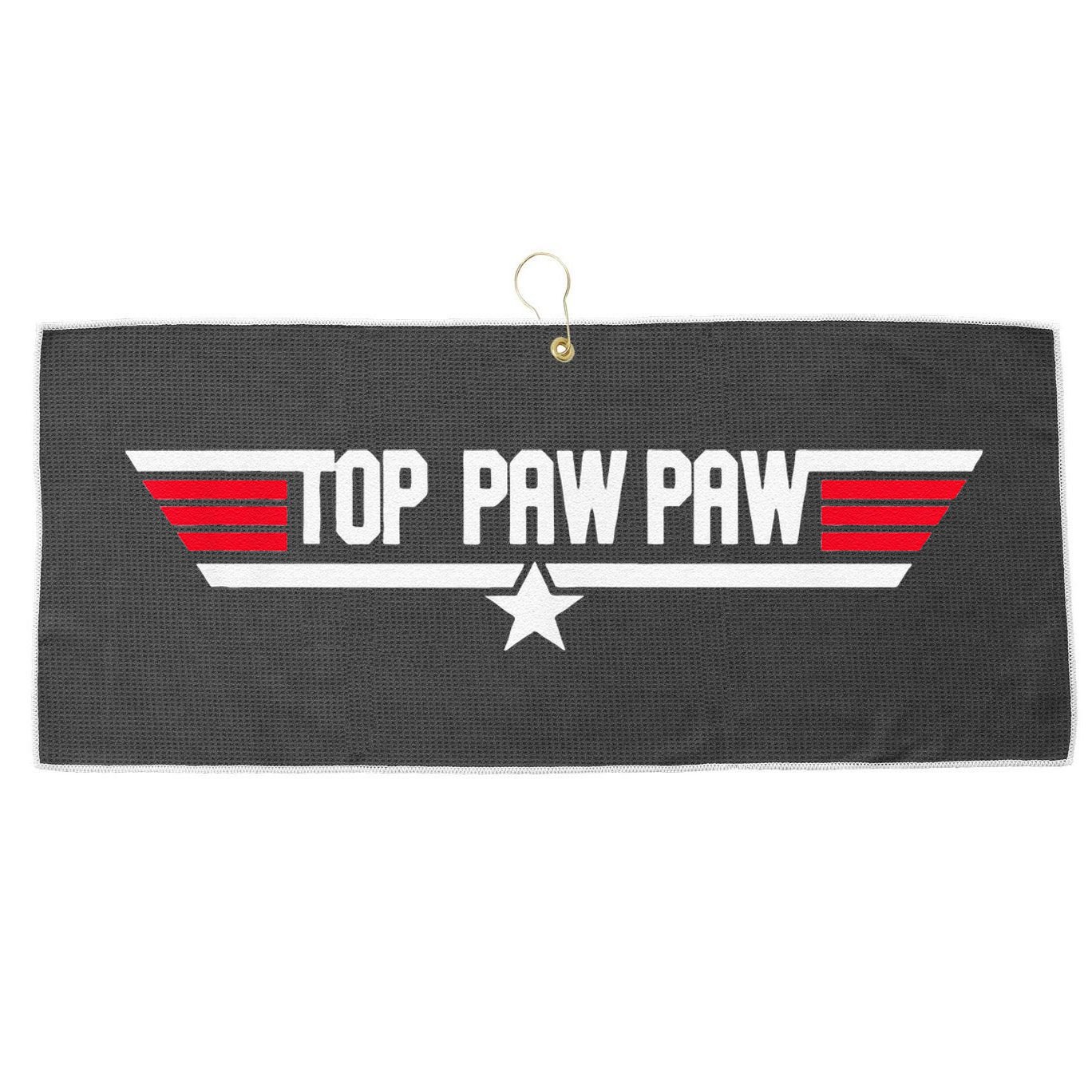 Top Pawpaw Funny Father Grandpa 80s Fathers Day Gift Large Microfiber Waffle Golf Towel