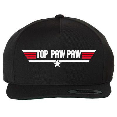 Top Pawpaw Funny Father Grandpa 80s Fathers Day Gift Wool Snapback Cap