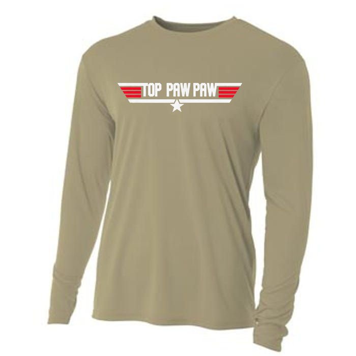 Top Pawpaw Funny Father Grandpa 80s Fathers Day Gift Cooling Performance Long Sleeve Crew