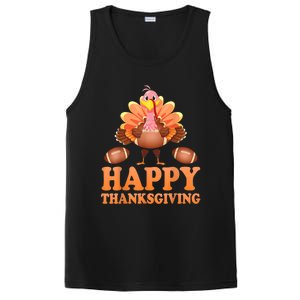 Turkey Playing Football Happy Thanksgiving Player Fan Lover Gift PosiCharge Competitor Tank